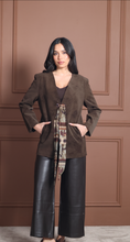 Load image into Gallery viewer, Soft suede blazer with scarf detail
