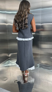 skirt set with chiffon inserts
