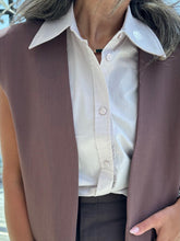 Load image into Gallery viewer, plum over sized vest with shirt
