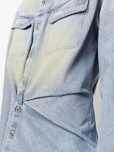 Washed denim fitted shirt