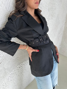 belted wrap blazer