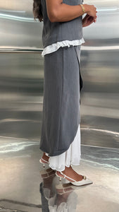 skirt set with chiffon inserts