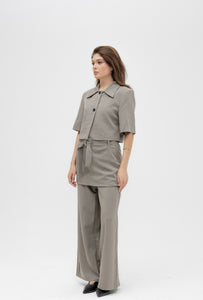 2 piece suit with wrap skirt