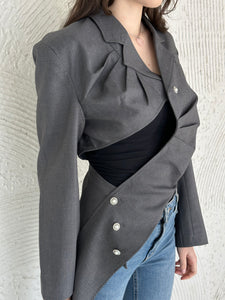 Cut out cropped blazer