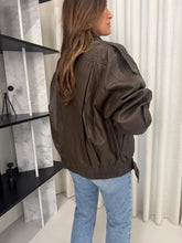 Load image into Gallery viewer, Over sized leather biker jacket
