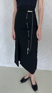 Midi skirt with chain detail