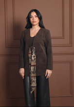 Load image into Gallery viewer, Soft suede blazer with scarf detail
