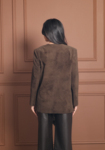 Load image into Gallery viewer, Soft suede blazer with scarf detail
