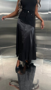 denim silk skirt