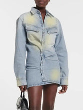 Load image into Gallery viewer, Washed denim fitted shirt
