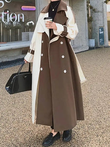 Double color trench coat