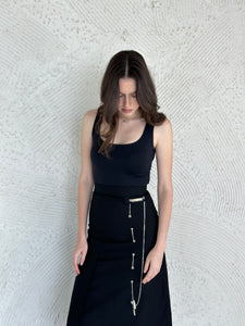 Midi skirt with chain detail