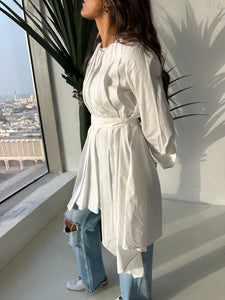 Detailed long white shirt/dress