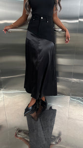 denim silk skirt