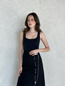 Midi skirt with chain detail