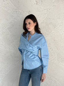 Blue Wrap shirt