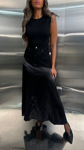 denim silk skirt