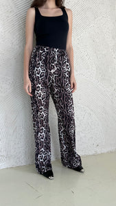 Leopard silk pants