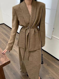 2 piece skirt suit