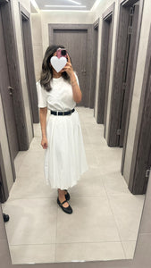 midi belted bubble skirt