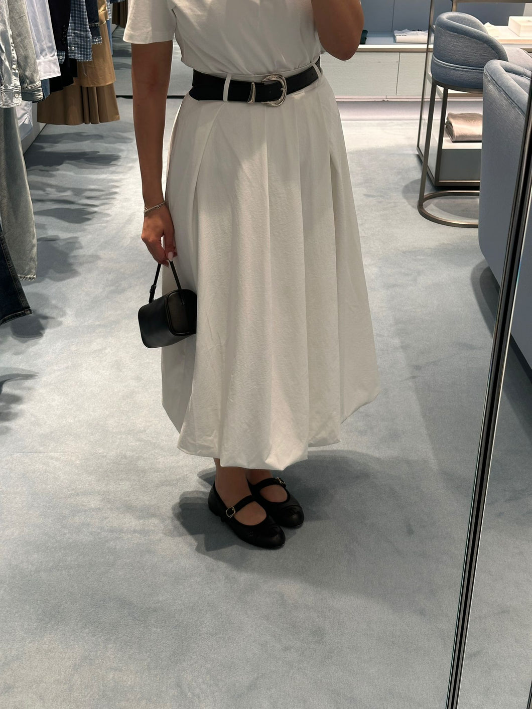 midi belted bubble skirt