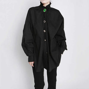 Detailed button oversized shirt