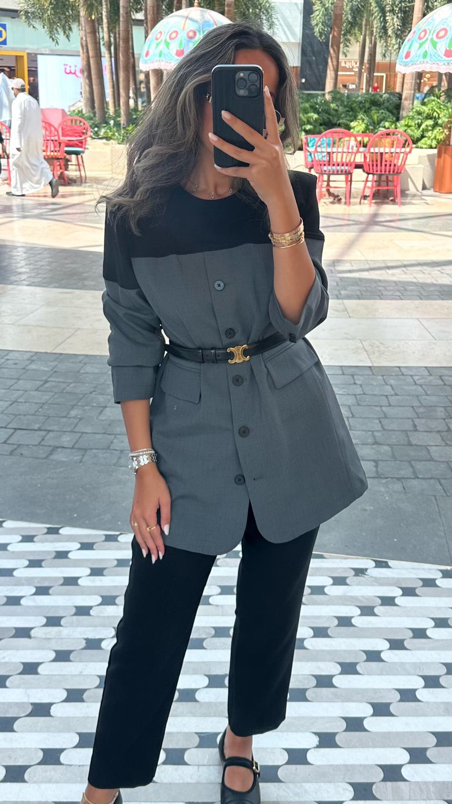 over sized closed blazer top