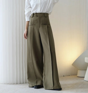 High waist wide leg pants