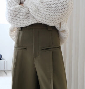 High waist wide leg pants