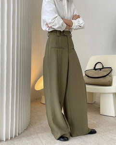 High waist wide leg pants