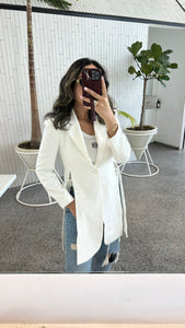 Long white blazer