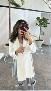 Long white blazer