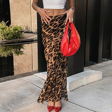 Load image into Gallery viewer, Leopard maxi silk skirt
