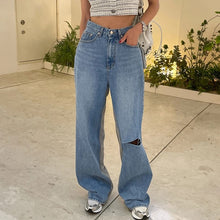 Load image into Gallery viewer, Denim contrast pants
