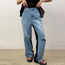 Load image into Gallery viewer, Denim contrast pants
