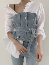 Load image into Gallery viewer, Denim corset/top
