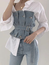 Load image into Gallery viewer, Denim corset/top
