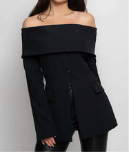 Load image into Gallery viewer, Off shoulder blazer
