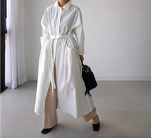 Load image into Gallery viewer, Over sized shirt dress with belt
