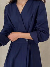 Load image into Gallery viewer, Fitted wrap dress - length 51&quot;
