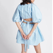 Load image into Gallery viewer, Baby blue summer cut out dress
