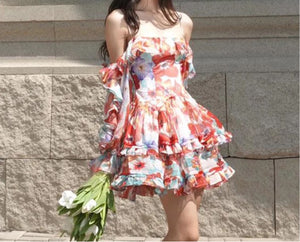 Floral summer off shoulder dress