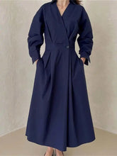 Load image into Gallery viewer, Fitted wrap dress - length 51&quot;
