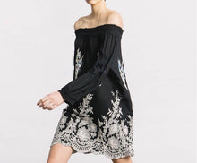 Load image into Gallery viewer, Off shoulder silver detail dress

